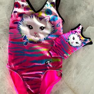 Elite Sports Wear Gymnastics leotard with matching doll size leotard.